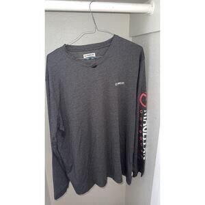 This is a Magellan Outdoors Boyfriend Fit Long Sleeve Shirt in a dark gray